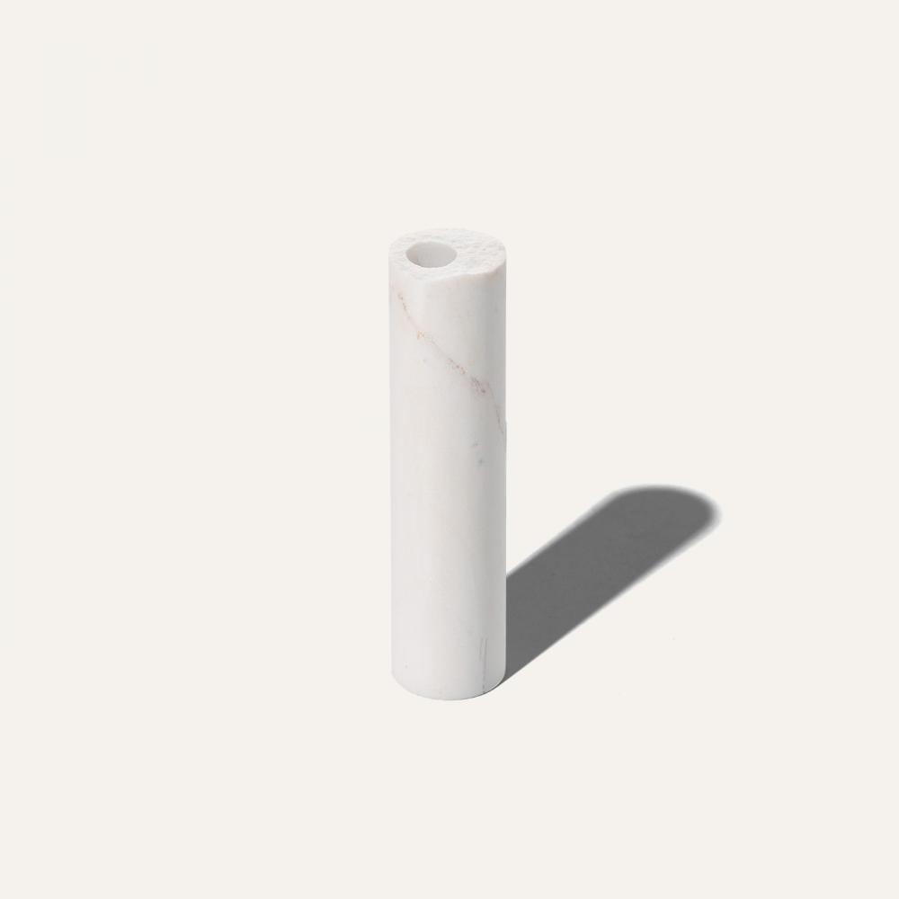 white marble cylinder vase M