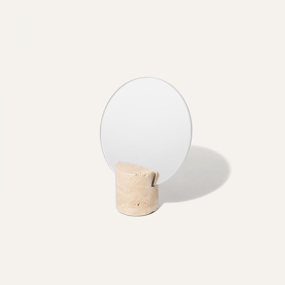 travertine table mirror