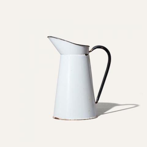 vintage enamel pitcher