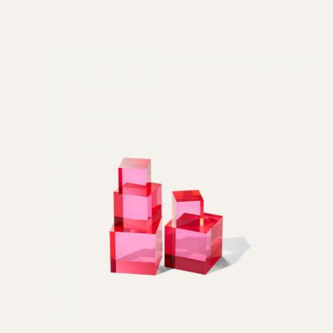 Acryl pink cube set