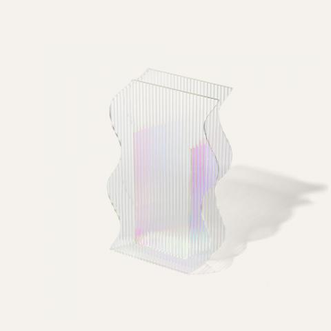 Acrylic wave vase aurora