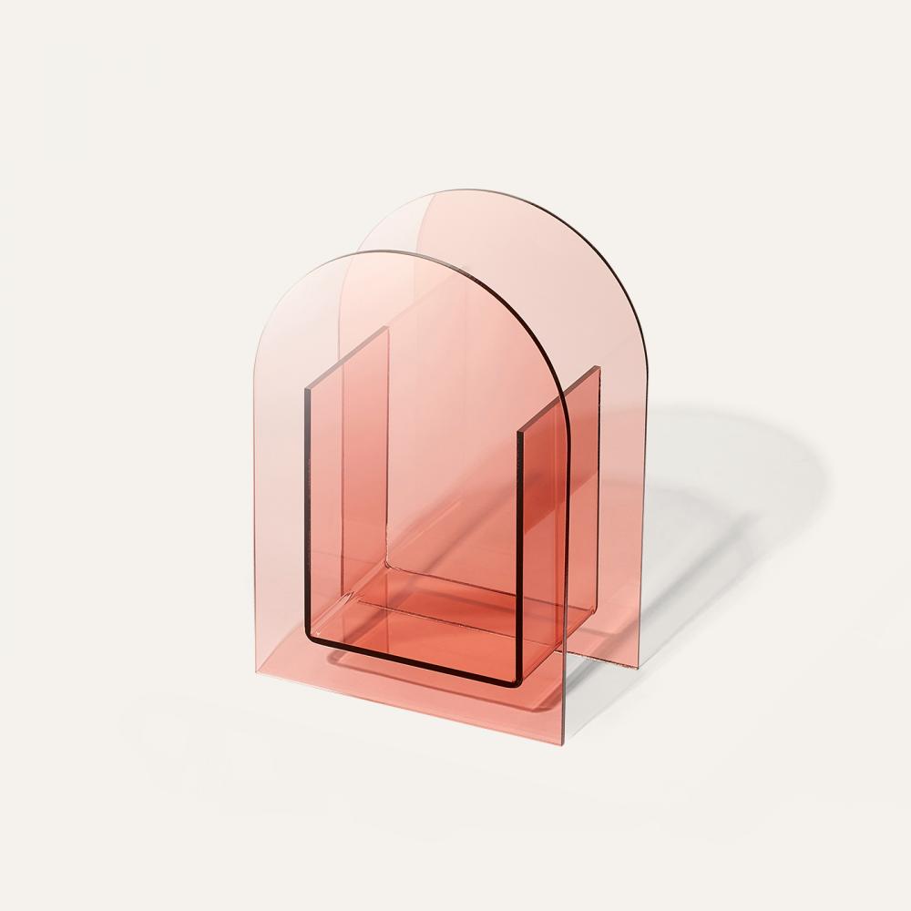 acrylic geometric vase pink