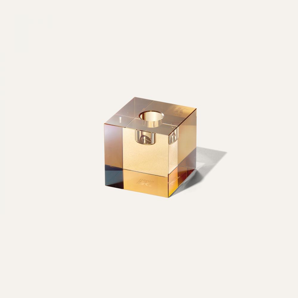 HKliving square candle holder amber