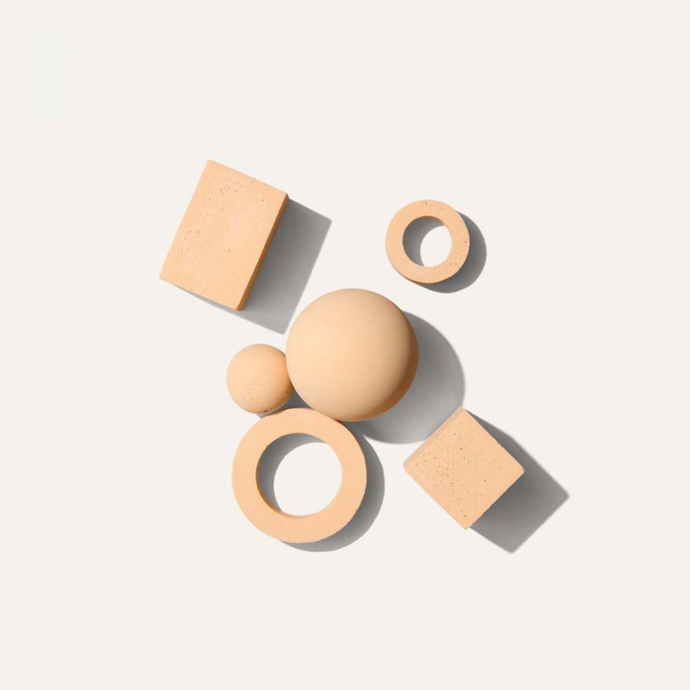 set orange beige objects