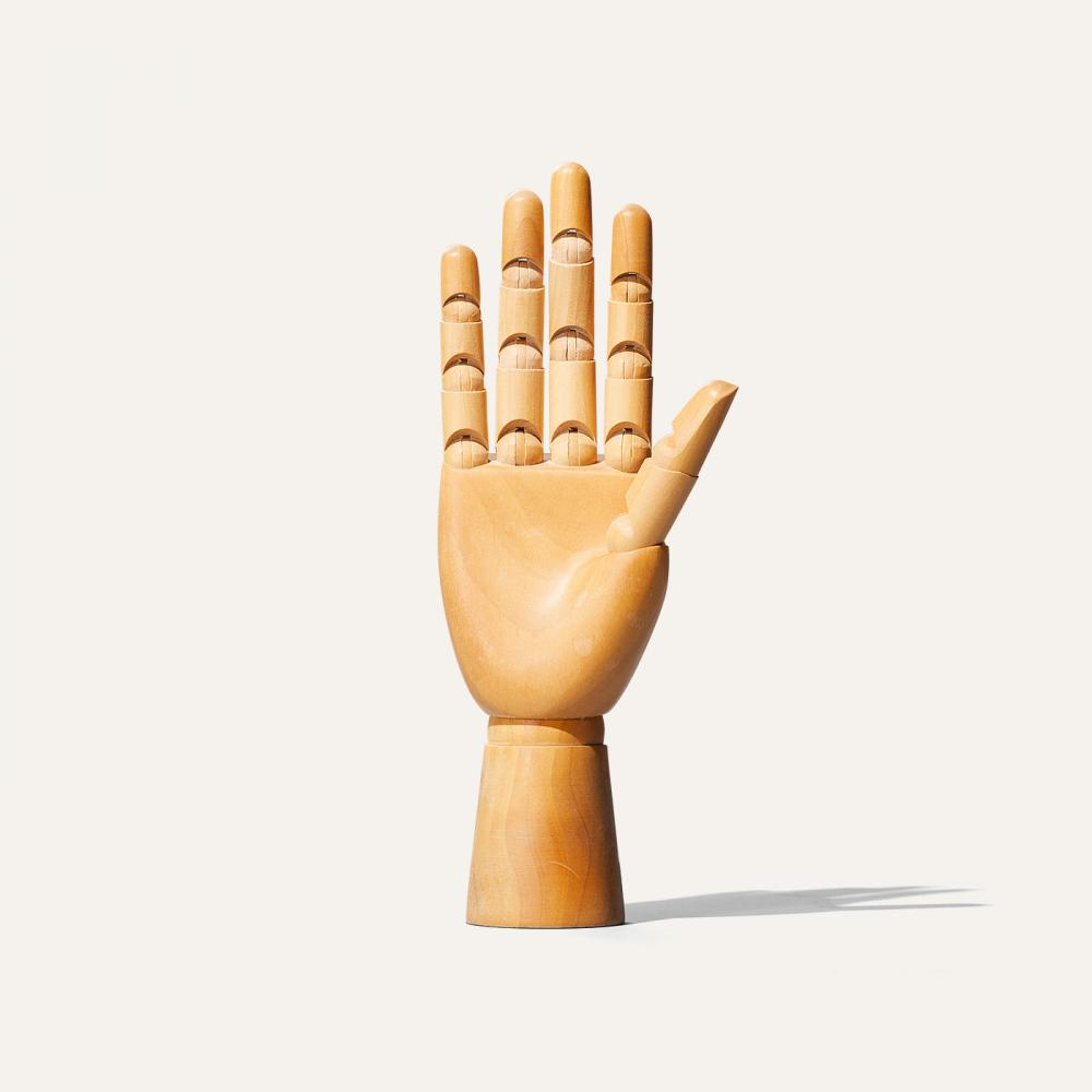 wooden hand torso