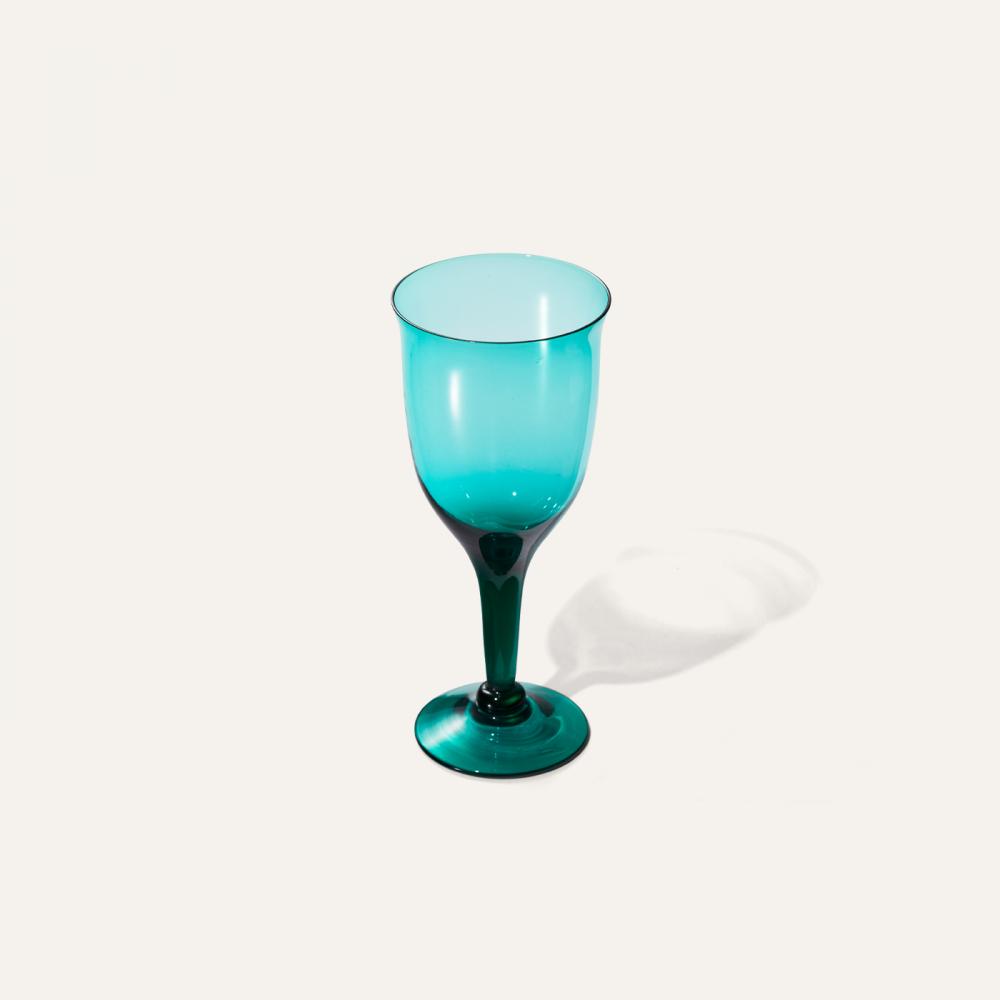 green wine glass wide