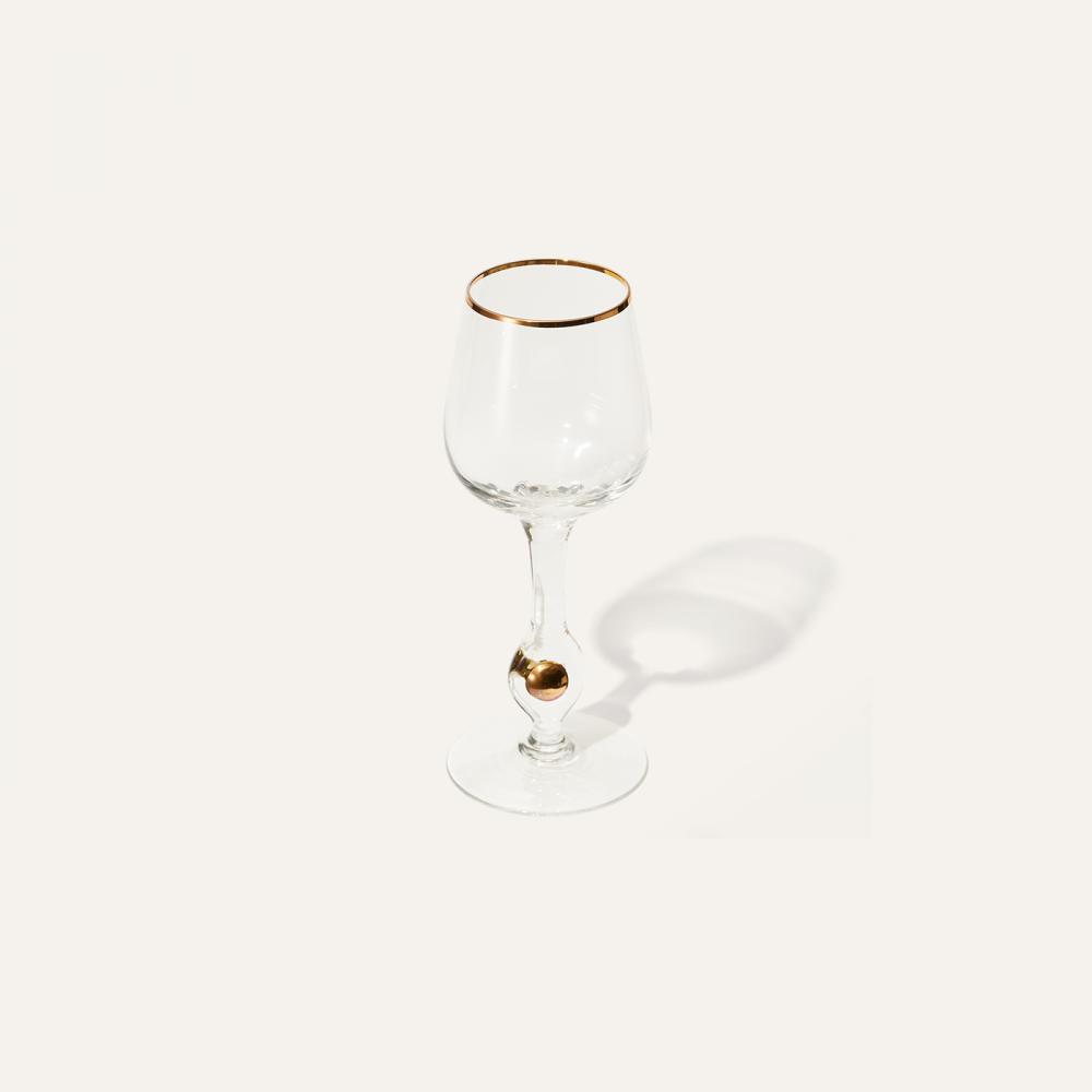 vintage wine glass gold