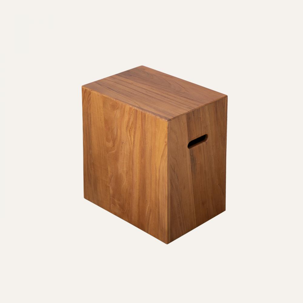cube wood side table